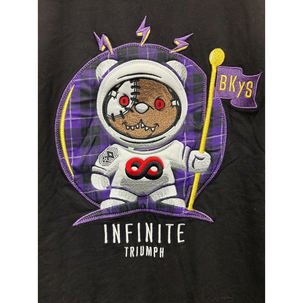 BKYS T-Shirt Mens Black Graphic Infinite Triumph Stretch Short Sleeve 3XL‎